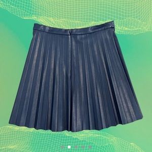 J. Crew Faux Leather Pleated Skirt